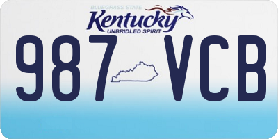 KY license plate 987VCB