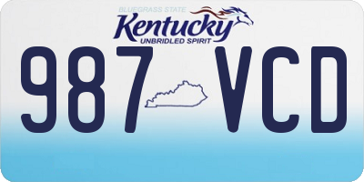 KY license plate 987VCD