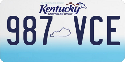 KY license plate 987VCE