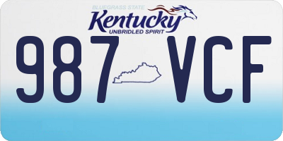 KY license plate 987VCF