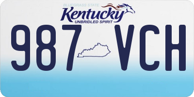 KY license plate 987VCH