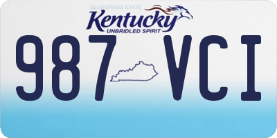 KY license plate 987VCI