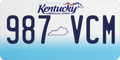 KY license plate 987VCM