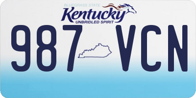 KY license plate 987VCN