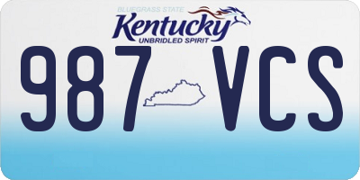 KY license plate 987VCS