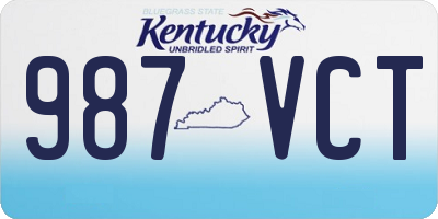 KY license plate 987VCT