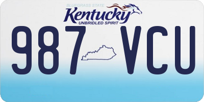 KY license plate 987VCU