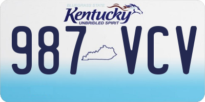 KY license plate 987VCV