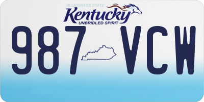 KY license plate 987VCW