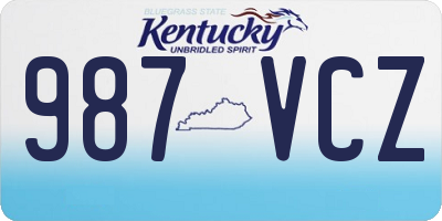 KY license plate 987VCZ