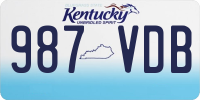 KY license plate 987VDB