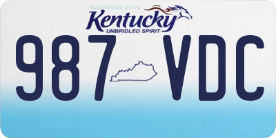 KY license plate 987VDC