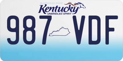 KY license plate 987VDF