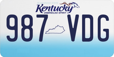 KY license plate 987VDG
