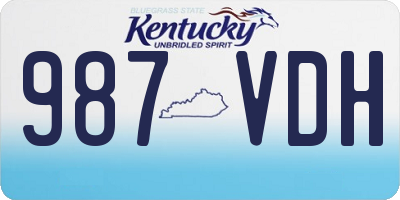 KY license plate 987VDH