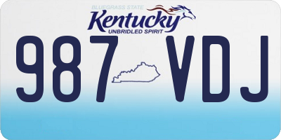KY license plate 987VDJ