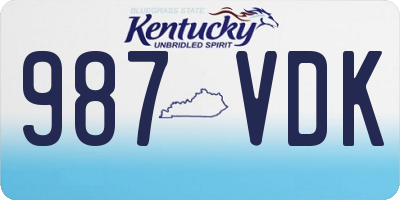 KY license plate 987VDK