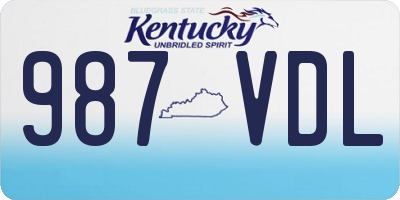 KY license plate 987VDL