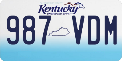 KY license plate 987VDM