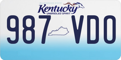KY license plate 987VDO