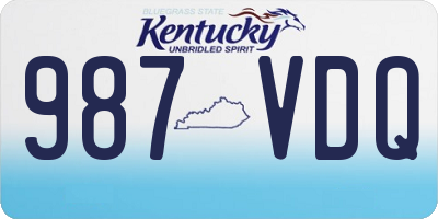KY license plate 987VDQ