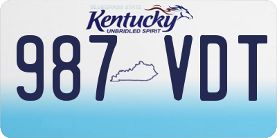 KY license plate 987VDT