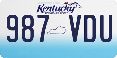 KY license plate 987VDU