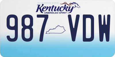 KY license plate 987VDW
