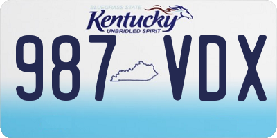 KY license plate 987VDX