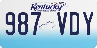KY license plate 987VDY