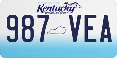 KY license plate 987VEA