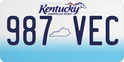 KY license plate 987VEC
