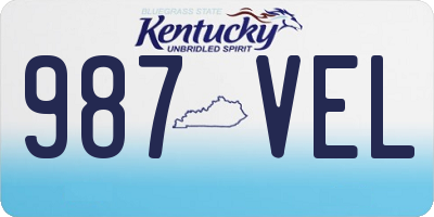 KY license plate 987VEL
