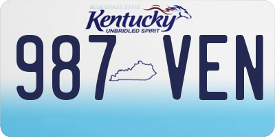 KY license plate 987VEN