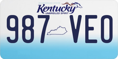KY license plate 987VEO