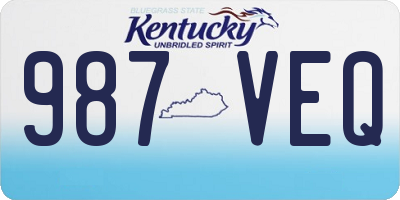 KY license plate 987VEQ