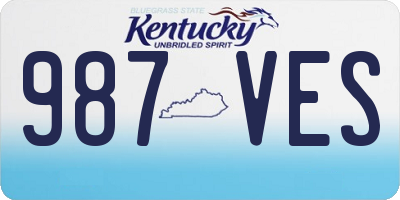 KY license plate 987VES