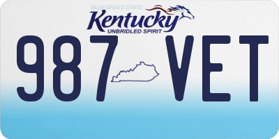 KY license plate 987VET