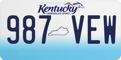 KY license plate 987VEW
