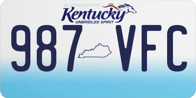 KY license plate 987VFC