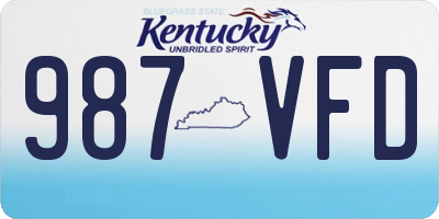 KY license plate 987VFD