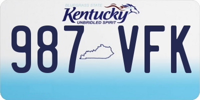KY license plate 987VFK