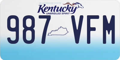 KY license plate 987VFM