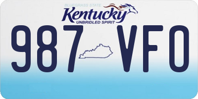 KY license plate 987VFO