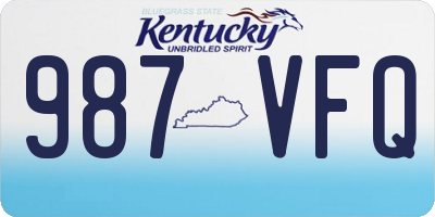KY license plate 987VFQ