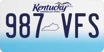 KY license plate 987VFS