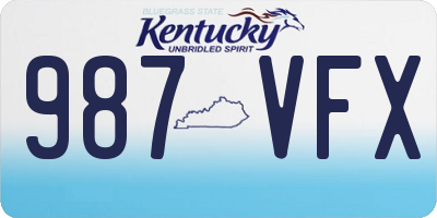 KY license plate 987VFX