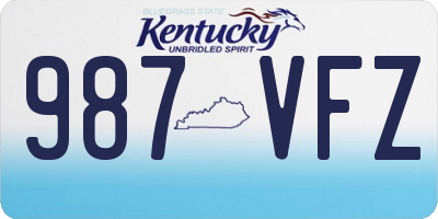 KY license plate 987VFZ