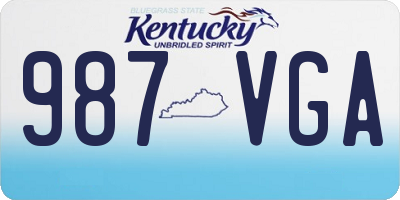 KY license plate 987VGA