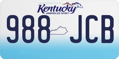 KY license plate 988JCB